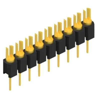 Pin header, 9 pole, pitch 2.54 mm, straight, black, MK 02 9 G - 1