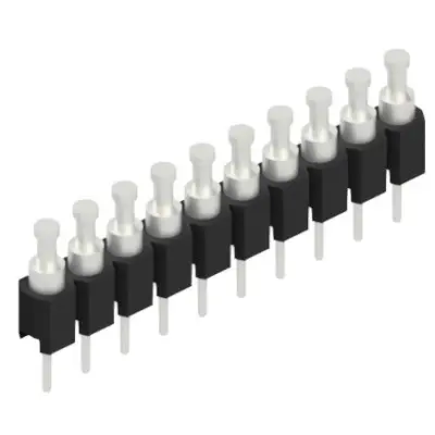 Pin header, 10 pole, pitch 2.54 mm, straight, black, MK 03 10 Z - 1