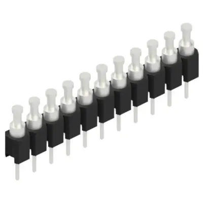 Pin header, 11 pole, pitch 2.54 mm, straight, black, MK 03 11 Z - 1
