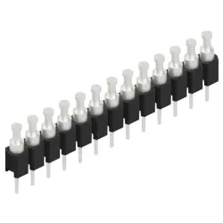 Pin header, 13 pole, pitch 2.54 mm, straight, black, MK 03 13 Z