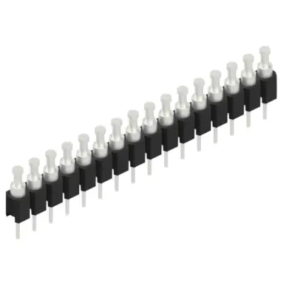 Pin header, 16 pole, pitch 2.54 mm, straight, black, MK 03 16 Z - 1