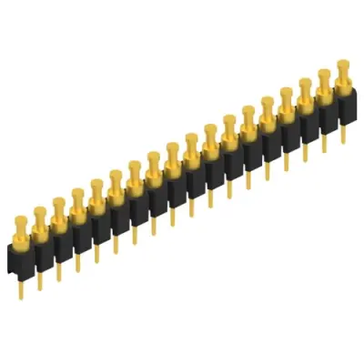 Pin header, 18 pole, pitch 2.54 mm, straight, black, MK 03 18 G - 1