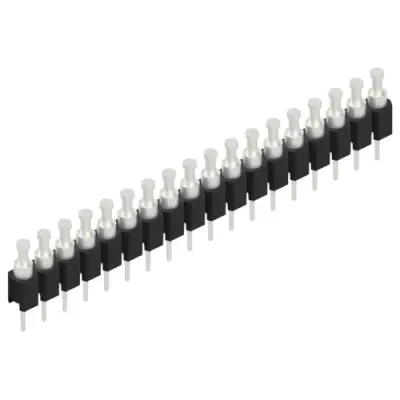 Pin header, 18 pole, pitch 2.54 mm, straight, black, MK 03 18 Z - 1