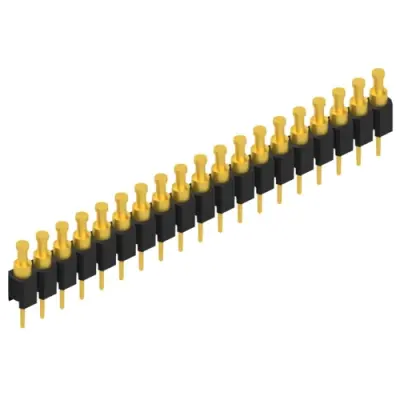 Pin header, 19 pole, pitch 2.54 mm, straight, black, MK 03 19 G - 1