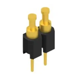 Pin header, 2 pole, pitch 2.54 mm, straight, black, MK 03 2 G - 1