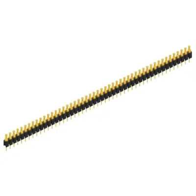 Pin header, 49 pole, pitch 2.54 mm, straight, black, MK 03 49 G - 1