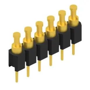 Pin header, 6 pole, pitch 2.54 mm, straight, black, MK 03 6 G - 1