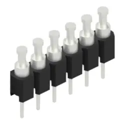 Pin header, 6 pole, pitch 2.54 mm, straight, black, MK 03 6 Z