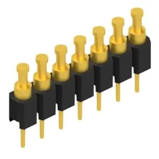 Pin header, 7 pole, pitch 2.54 mm, straight, black, MK 03 7 G - 1
