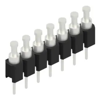 Pin header, 7 pole, pitch 2.54 mm, straight, black, MK 03 7 Z - 1