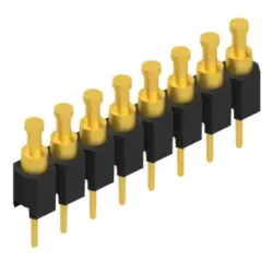 Pin header, 8 pole, pitch 2.54 mm, straight, black, MK 03 8 G