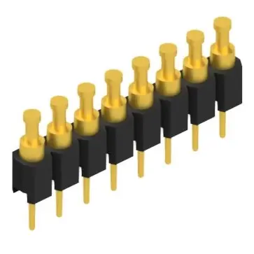 Pin header, 8 pole, pitch 2.54 mm, straight, black, MK 03 8 G - 1