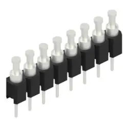 Pin header, 8 pole, pitch 2.54 mm, straight, black, MK 03 8 Z