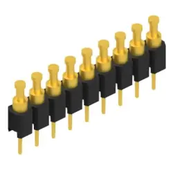 Pin header, 9 pole, pitch 2.54 mm, straight, black, MK 03 9 G