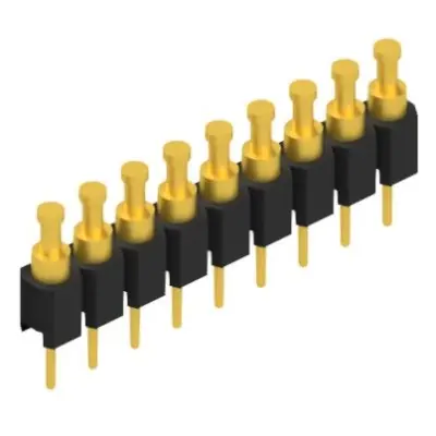Pin header, 9 pole, pitch 2.54 mm, straight, black, MK 03 9 G - 1