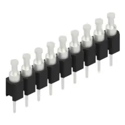 Pin header, 9 pole, pitch 2.54 mm, straight, black, MK 03 9 Z