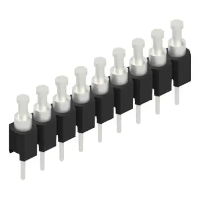 Pin header, 9 pole, pitch 2.54 mm, straight, black, MK 03 9 Z - 1