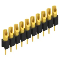 Pin header, 10 pole, pitch 2.54 mm, straight, black, MK 04 10 G
