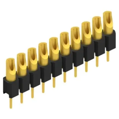 Pin header, 10 pole, pitch 2.54 mm, straight, black, MK 04 10 G - 1