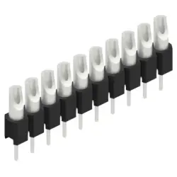 Pin header, 10 pole, pitch 2.54 mm, straight, black, MK 04 10 Z