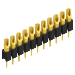 Pin header, 11 pole, pitch 2.54 mm, straight, black, MK 04 11 G