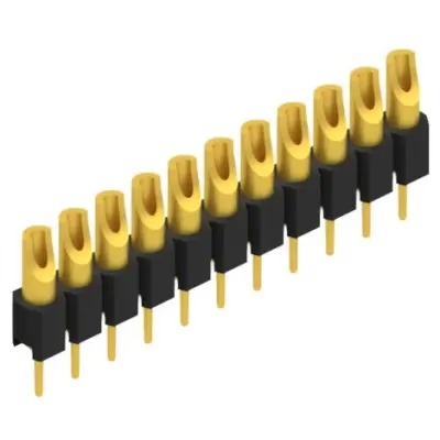 Pin header, 11 pole, pitch 2.54 mm, straight, black, MK 04 11 G - 1