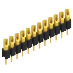 Pin header, 12 pole, pitch 2.54 mm, straight, black, MK 04 12 G