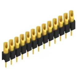 Pin header, 13 pole, pitch 2.54 mm, straight, black, MK 04 13 G