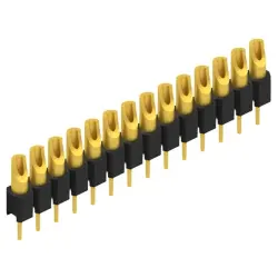 Pin header, 14 pole, pitch 2.54 mm, straight, black, MK 04 14 G