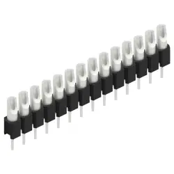 Pin header, 14 pole, pitch 2.54 mm, straight, black, MK 04 14 Z