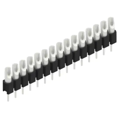 Pin header, 15 pole, pitch 2.54 mm, straight, black, MK 04 15 Z - 1