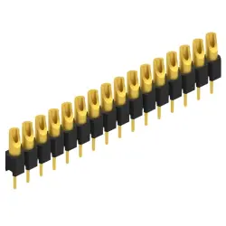 Pin header, 16 pole, pitch 2.54 mm, straight, black, MK 04 16 G