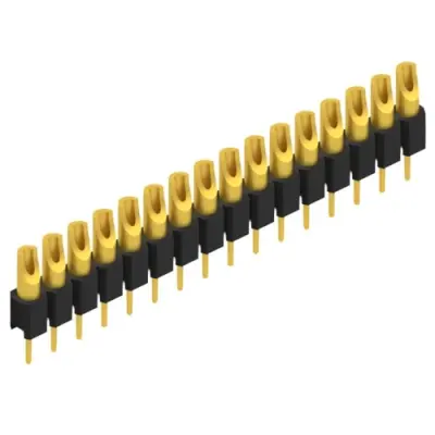Pin header, 16 pole, pitch 2.54 mm, straight, black, MK 04 16 G - 1