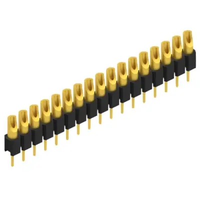 Pin header, 17 pole, pitch 2.54 mm, straight, black, MK 04 17 G - 1