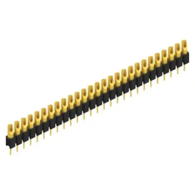 Pin header, 27 pole, pitch 2.54 mm, straight, black, MK 04 27 G - 1