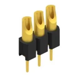 Pin header, 3 pole, pitch 2.54 mm, straight, black, MK 04 3 G