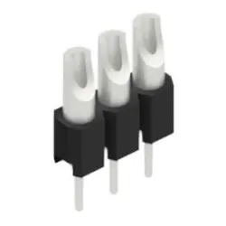 Pin header, 3 pole, pitch 2.54 mm, straight, black, MK 04 3 Z