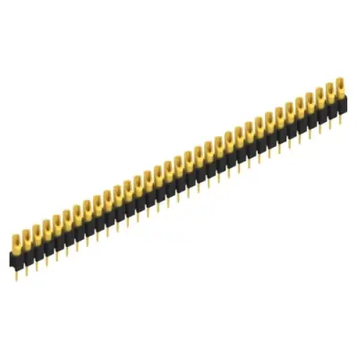 Pin header, 33 pole, pitch 2.54 mm, straight, black, MK 04 33 G - 1