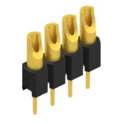 Pin header, 4 pole, pitch 2.54 mm, straight, black, MK 04 4 G