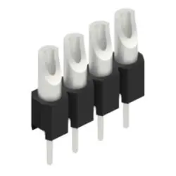 Pin header, 4 pole, pitch 2.54 mm, straight, black, MK 04 4 Z