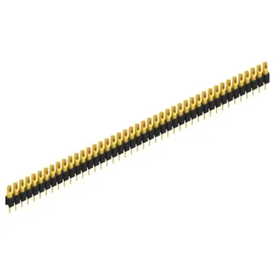 Pin header, 43 pole, pitch 2.54 mm, straight, black, MK 04 43 G - 1