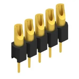 Pin header, 5 pole, pitch 2.54 mm, straight, black, MK 04 5 G - 1