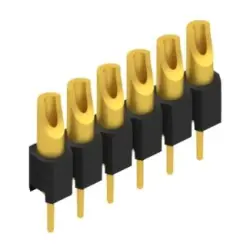 Pin header, 6 pole, pitch 2.54 mm, straight, black, MK 04 6 G