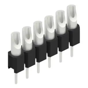 Pin header, 6 pole, pitch 2.54 mm, straight, black, MK 04 6 Z - 1