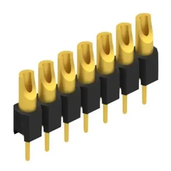 Pin header, 7 pole, pitch 2.54 mm, straight, black, MK 04 7 G - 1