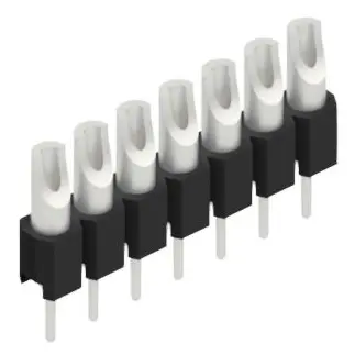 Pin header, 7 pole, pitch 2.54 mm, straight, black, MK 04 7 Z - 1