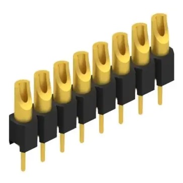 Pin header, 8 pole, pitch 2.54 mm, straight, black, MK 04 8 G - 1