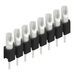 Pin header, 8 pole, pitch 2.54 mm, straight, black, MK 04 8 Z