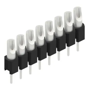 Pin header, 8 pole, pitch 2.54 mm, straight, black, MK 04 8 Z - 1