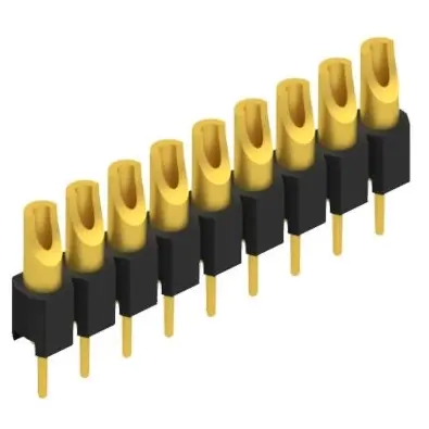 Pin header, 9 pole, pitch 2.54 mm, straight, black, MK 04 9 G - 1